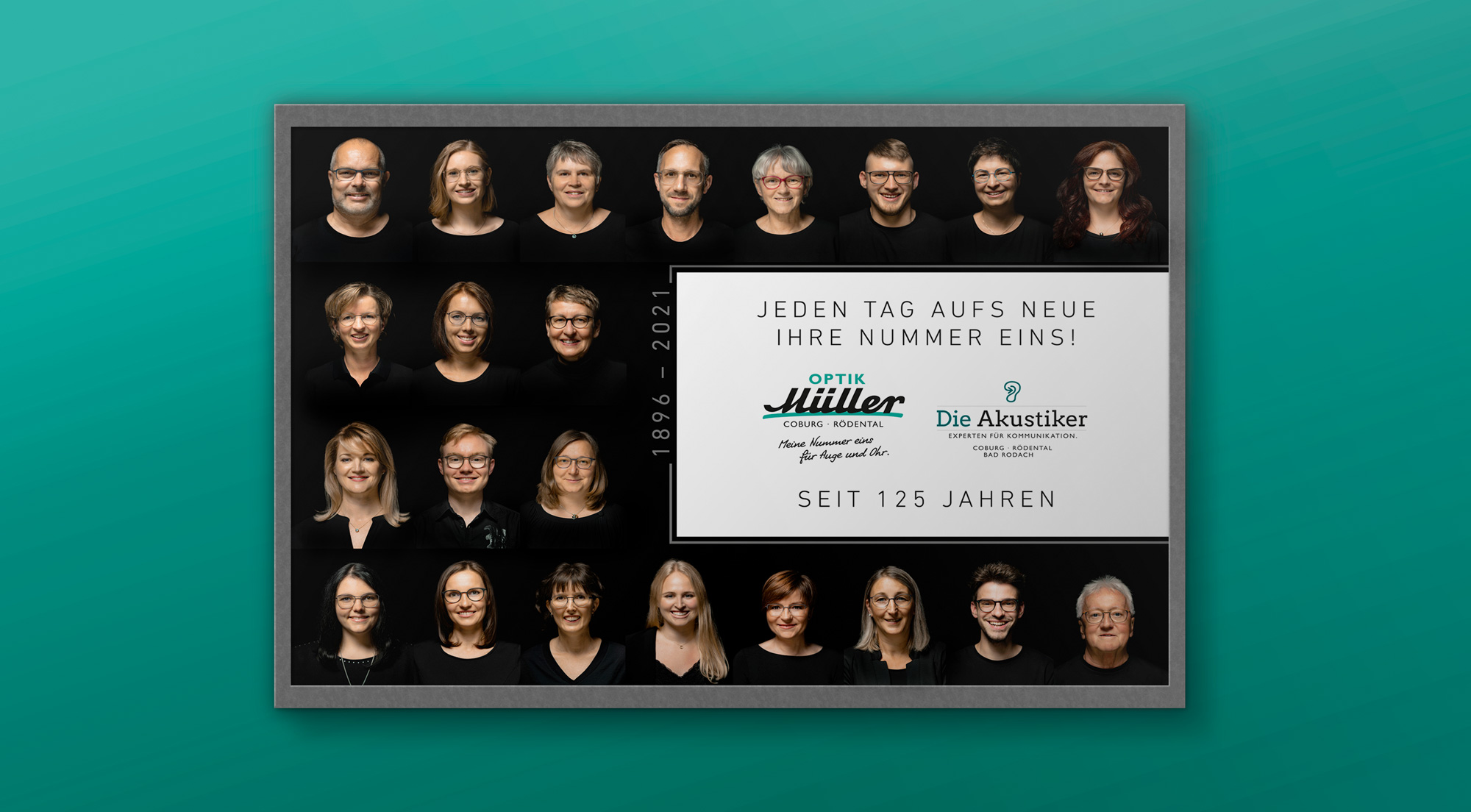 Optik Müller Großplakat Team