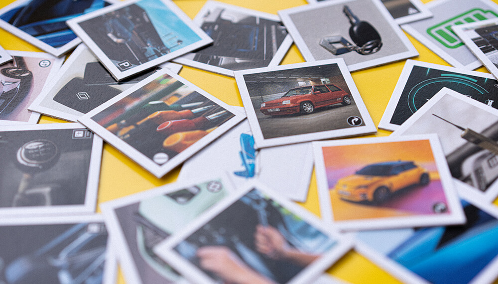 Renault Memory Spiel Karten verteilt