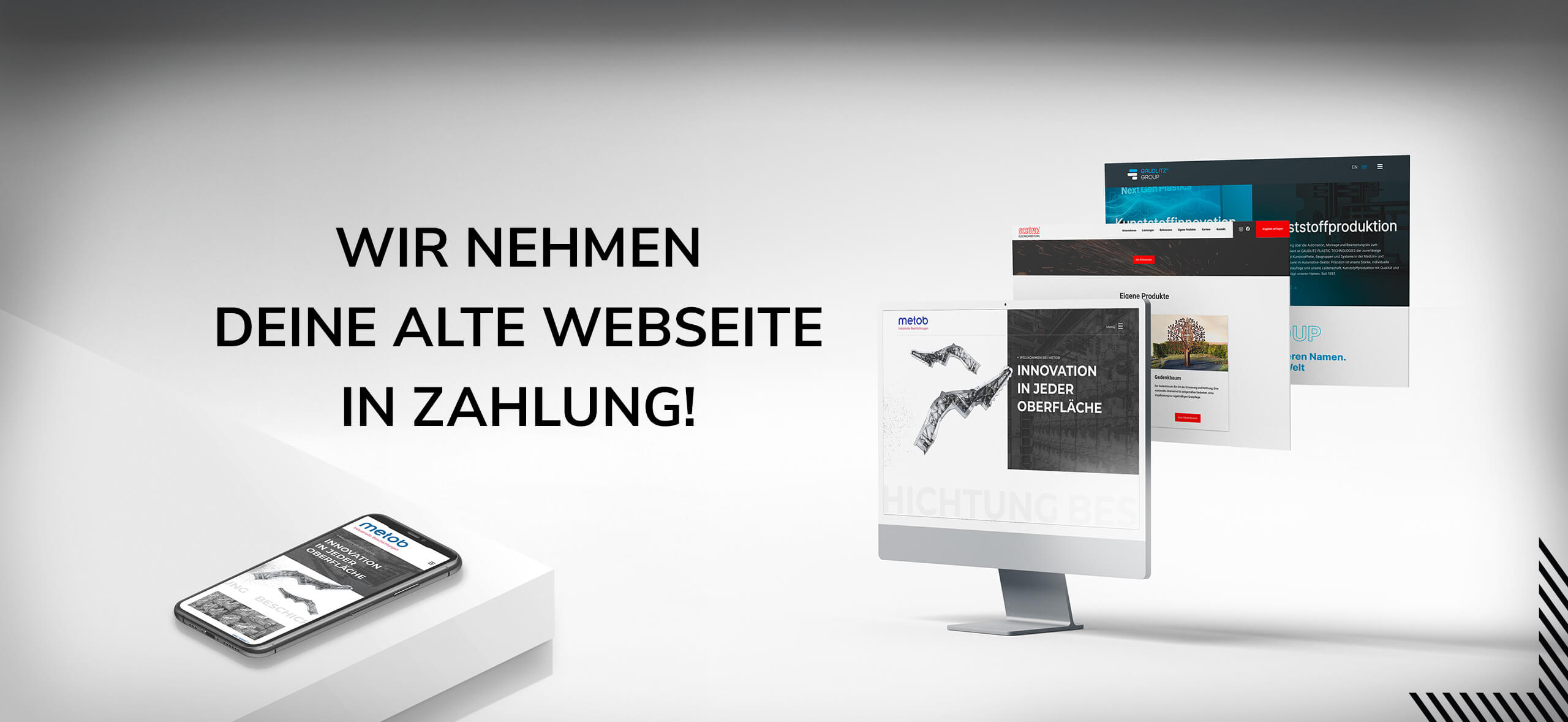 Headerbild Webseiten Aktion mit Abbildung von drei Referenzen